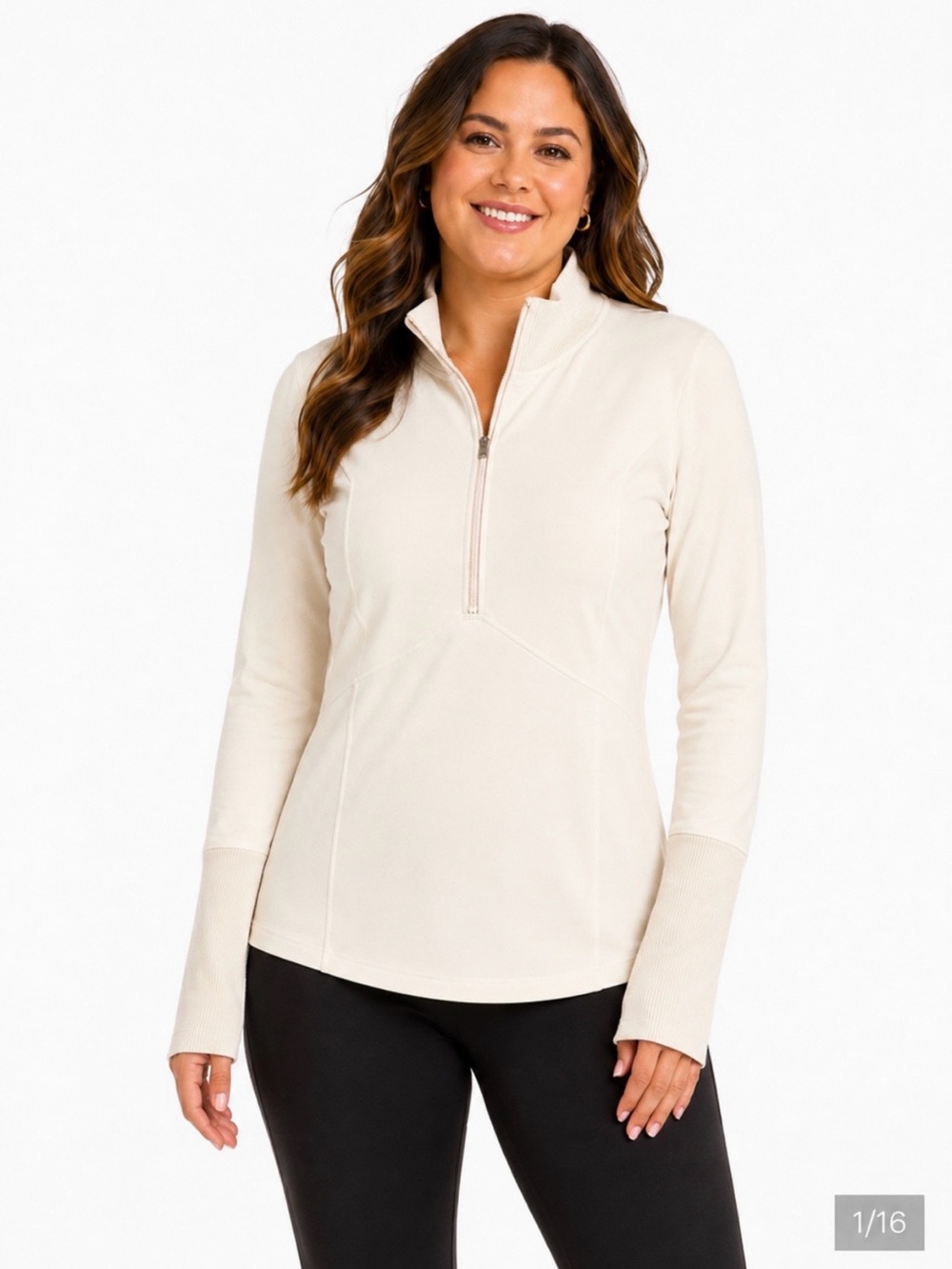 FREE PEOPLE NWT Half-Zip Lightweight Pullover BIRCH TREE color Active Wear XL